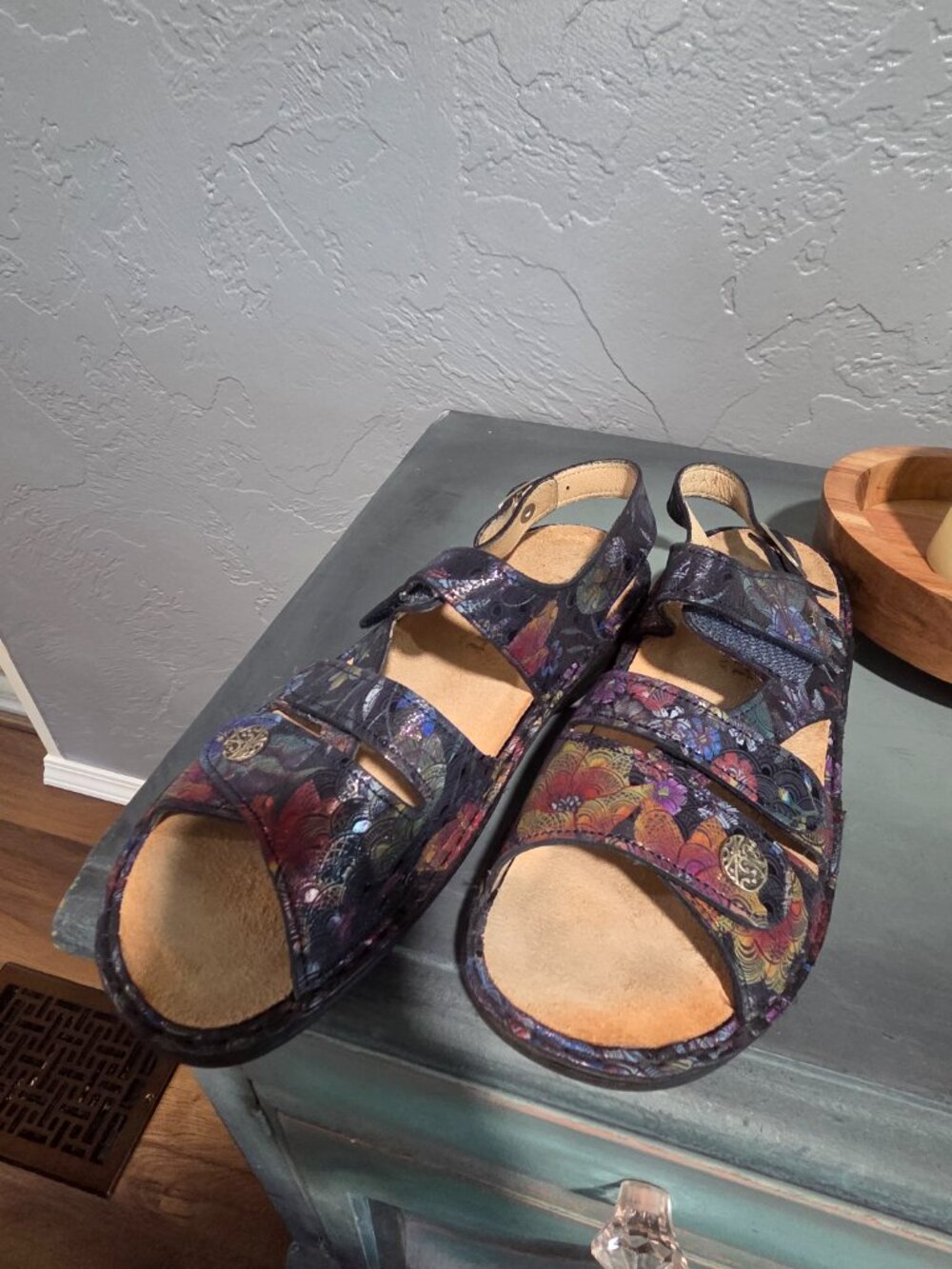 Finn Comfort Gomera Dark Blue Multicolor Irpino Sandals Sz 40 or 9/9.5 - Picture 4 of 8